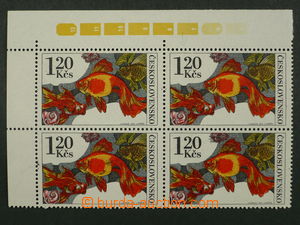 97146 - 1975 Pof.2144, Akvarijní ryby, rohový 4-blok s okraji, DV 2/