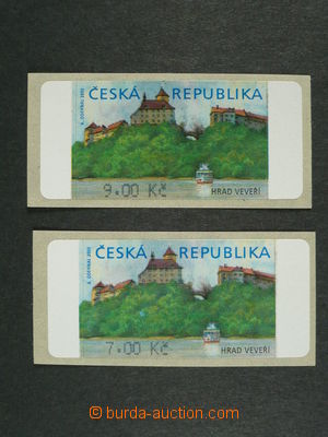 97259 - 2000 Pof.AT1 Veveří, 2 kusy, hodnoty 7,00 + 9,00Kč bez hvězd