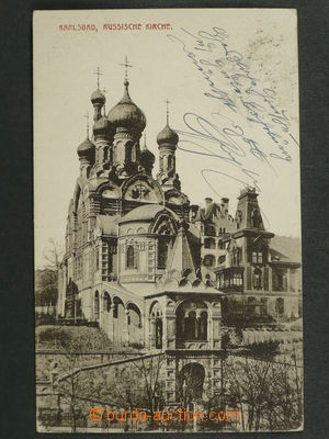 97436 - 1920 KARLOVY VARY (Karlsbad) - ruský kostel, prošlá, odřené