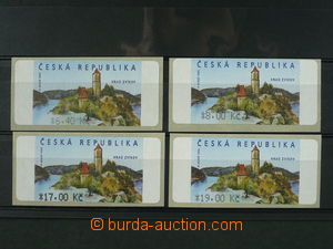 99364 - 2002 Pof.AT2 Zvíkov, 4 kusy, hodnoty 6,40Kč, 8Kč, 17Kč, 19Kč