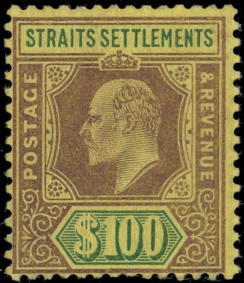 Straits Settlements – nepoužitý 100 dolar 1910 v Aukci 66