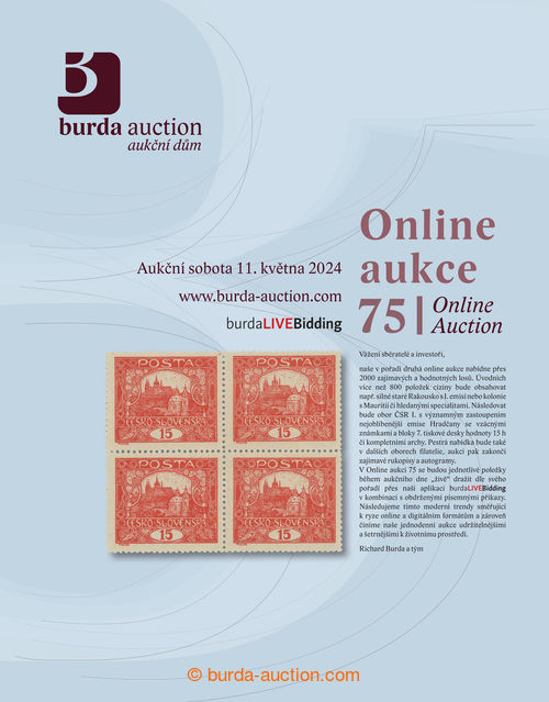 Květnová Online aukce 75 spuštěna