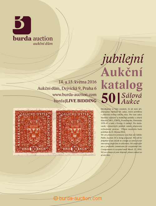 Příjem materiálu do Jubilejní 50. aukce zahájen!