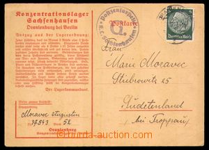 100046 - 1941 C.C. SACHSENHAUSEN  preprinted card to Stěbořic (dist