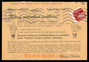 100060 - 1941 reklamní lístek vyfr. zn. Pof.OT1 (Mi.51), SR PRAG 31