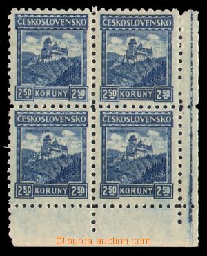 100411 - 1926 Pof.215, Small Landscapes 2,50CZK blue, P6, lower corne