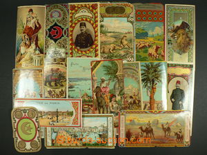 100443 - 1930 FEZ-CARDS  selection of 17 pcs of labels, part damaged