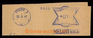 100641 - 1947 OVS MELANTRICH v modré barvě (!!), nápis ČESKOSLOVE