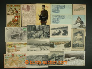 100686 - 1897-1905 ŠVÝCARSKO  sestava 34ks pohlednic, většinou DA