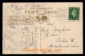 100774 - 1937 FOOTBALL  postcard London, CDS 4.12.37, signatures of s