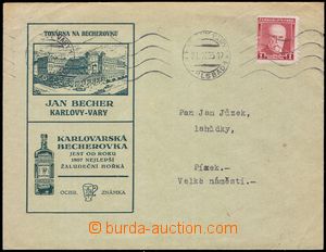 100776 - 1935 JAN BECHER Karlovy Vary, commercial envelope with adver