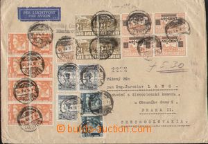 100840 - 193? airmail letter to Prague, multicolor franking, postmark