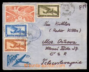 100920 - 1948 airmail letter to Czechoslovakia, with Mi.190, 193, 236