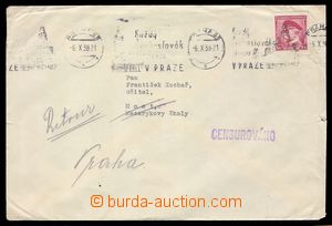 100933 - 1938 CENZURA  dopis adresovaný do již obsazených Sudet, n