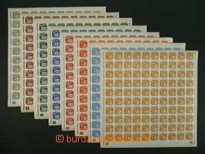 101044 - 1939 Pof.NV1-9, comp. 9 pcs of 100-stamps sheets with margin