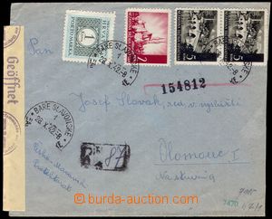 101062 - 1942 R-dopis do ČaM, vyfr. zn. Mi.52, 55 2x a Doplatní Mi.