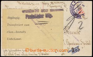 101066 - 1918 postcard sent by FP to hospital, redirected with sheetl