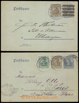 101071 - 1908-09 Mi.P72, P84, sestava 2ks dopisnic, 1x dvojitá dopis