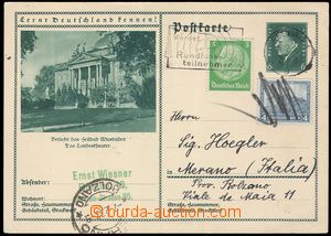 101073 - 1933 Mi.P202/078, Wiesbaden, zasláno do Itálie, dofr. zn. 