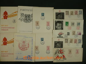 101083 - 1947-58 sestava 13ks nálepních listů a obálek, mj. 2x NL