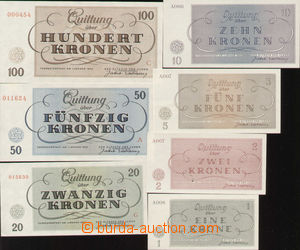 101105 - 1943 KT TEREZÍN  kompletní sada 7ks bankovek KT Terezín 1