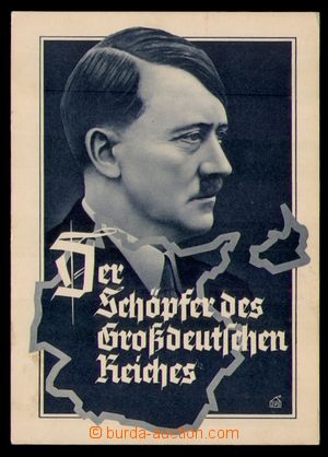 101127 - 1939 Hitler, modrý tón, nepoužitá, vzadu PR, omačkaný 