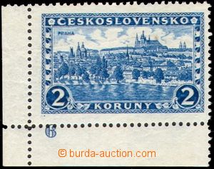 101211 - 1926 Pof.229x, Prague 2CZK, parchment paper, the bottom corn