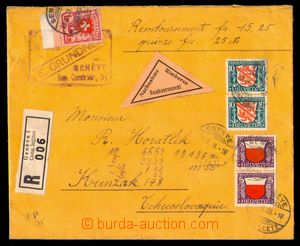 101309 - 1929 R-dopis na dobírku vyfr. zn. Mi.195, 229 2x, 230 2x, D