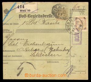 101350 - 1903 Maxa L52, larger part of parcel card with 60H with perf