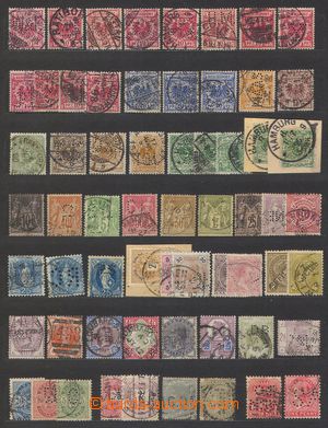 101380 - 1860-1900 [COLLECTIONS]  PERFINS  selection of 62 pcs of cla