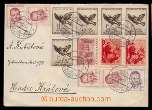 101523 - 1953 dopis s bohatou frankaturou 30Kčs (13ks známek), DR V
