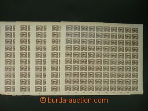 101670 -  Pof.1, 1h brown, comp. 5 pcs of complete counter sheet with