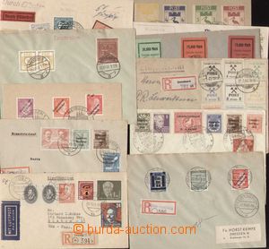 101708 - 1945-48 sestava 11ks dopisů, různé zóny, zajímavé fran
