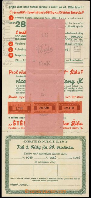 101712 - 1940 formulář fy Štěstěna Říha, vyfr. zn. Pof.OT1, DR