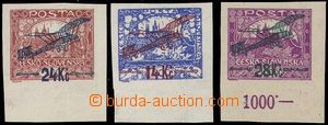 101744 - 1920 Pof.L1-3, I. provisional air mail stmp., stamps in marg