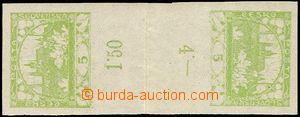 101760 -  Pof.3Mp, 5h light green, folded 2-stamps opposite facing gu