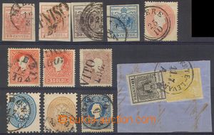 101786 - 1850-61 comp. 13 pcs of stamps, 1x cut square with CDS TRIES