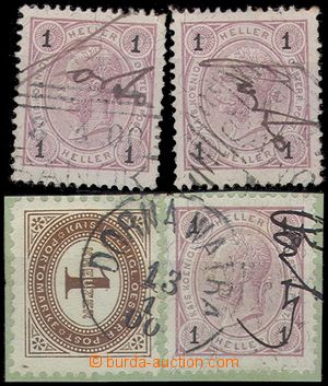 101831 - 1900 Mi.69, postage stmp Franz Joseph 1H, 2  pcs with hand-m