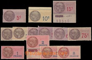 101853 - 1937 FRANCE  comp. 13 pcs of revenues, various values, high 