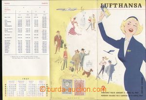 101856 - 1957 CESTOVNÍ RUCH  letový řád fy Lufthansa, Turecko, za
