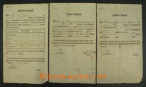 102001 - 1833 CERTIFICATE  comp. 3 pcs of certificate from Prague, li