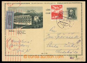 102077 - 1944 CDV13/4, Matliary, sent by air mail to Bohemia-Moravia,