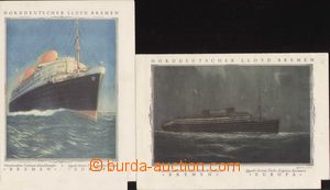 102086 - 1929 steamship BREMEN, comp. 2 pcs of large format promotion
