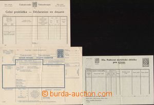 102090 - 1923-30 sestava 3ks poštovních formulářů, 2x s vtiště