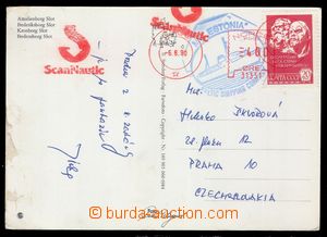 102104 - 1990 NORWAY  postcard to Czechoslovakia, forwarded by ship M