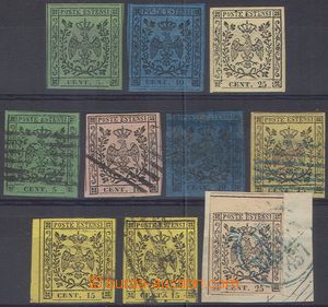 102143 - 1852-57 sestava 10ks klasických známek, vybrané exemplá
