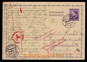 102156 - 1944 CENSORSHIP  CDV16, sent to Slovakia, pozastavená censo