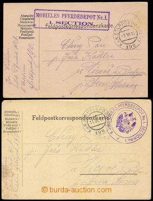 102165 - 1915 K.u.K. Mobiles Pferdedepot Nr. 1, sestava 2ks lístků 