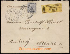 102247 - 1907 LEVANTE  R-dopis do Vídně vyfr. zn. 2Pi, Mi.50, DR CO