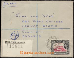 102248 - 1956 Reg and airmail letter to Great Britain with 36c Elizab